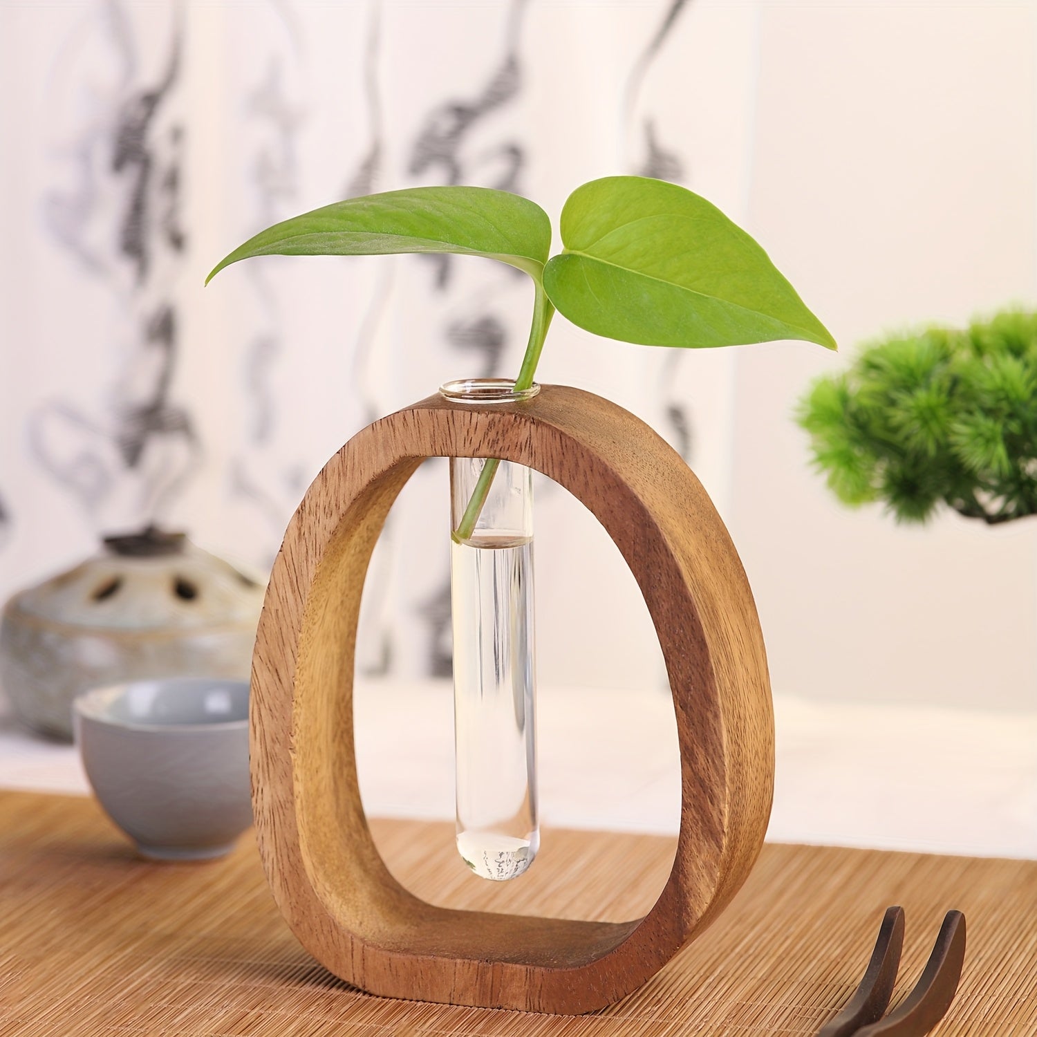 Vaso Decoração Com Tubo De Vidro