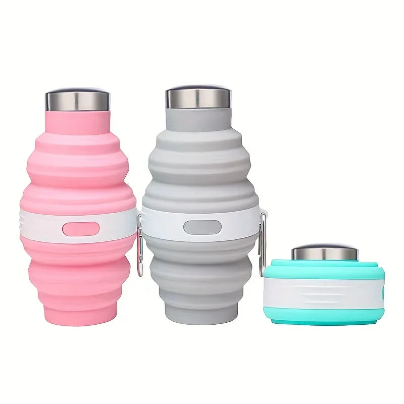 Garrafa de Silicone  Portátil 475 ml Tampa de Aluminio