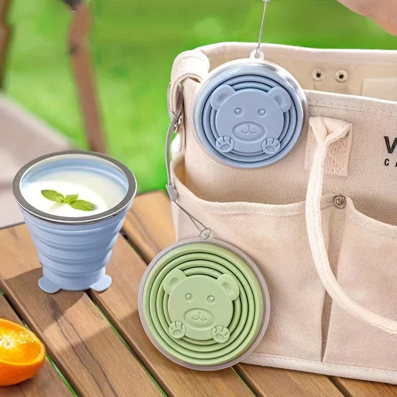 Copo Silicone Portátil Urso