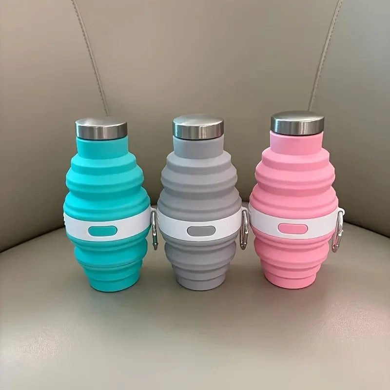 Garrafa de Silicone  Portátil 475 ml Tampa de Aluminio