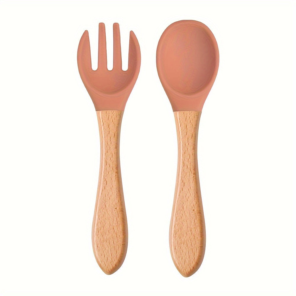Colher E Garfo Silicone Implementação Alimentar