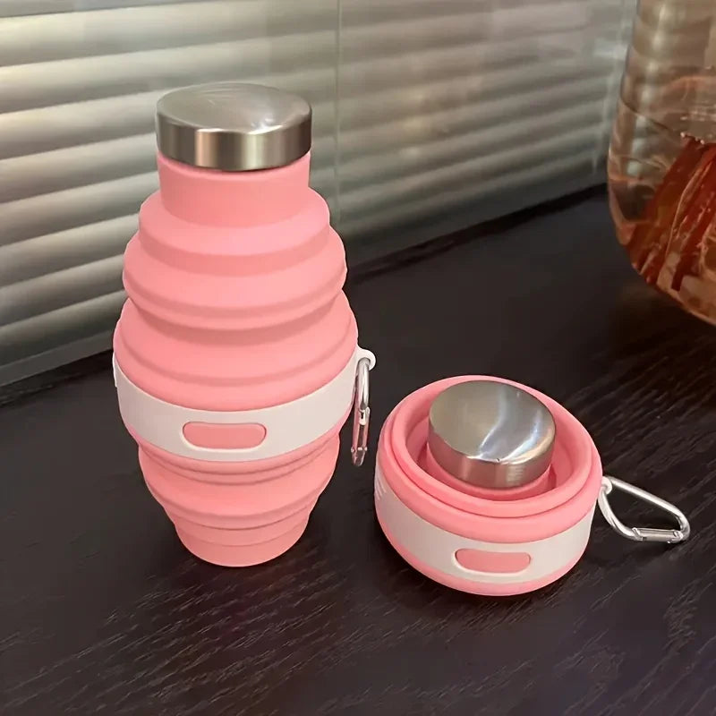 Garrafa de Silicone  Portátil 475 ml Tampa de Aluminio