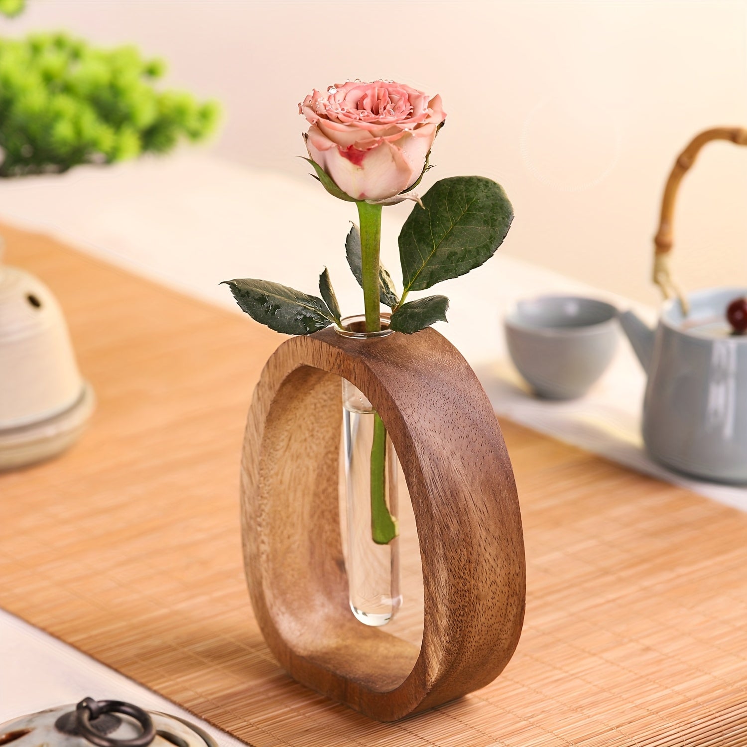 Vaso Decoração Com Tubo De Vidro