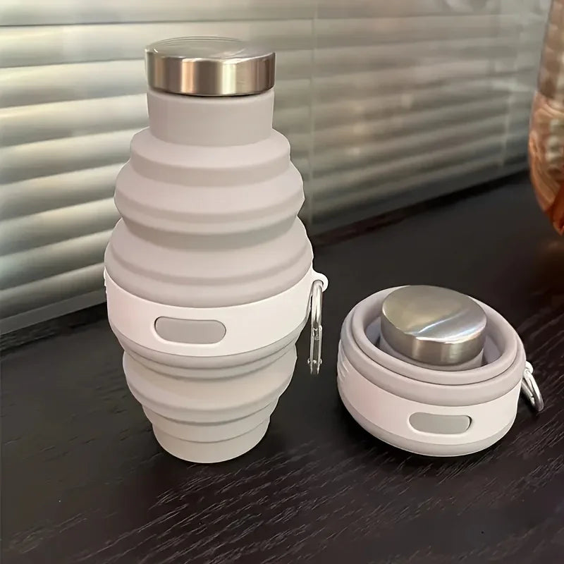 Garrafa de Silicone  Portátil 475 ml Tampa de Aluminio