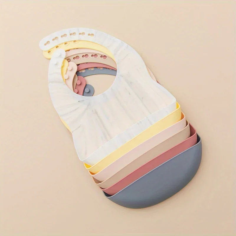 Babador Com Pega Migalhas Para Bebê de Silicone Ajustável