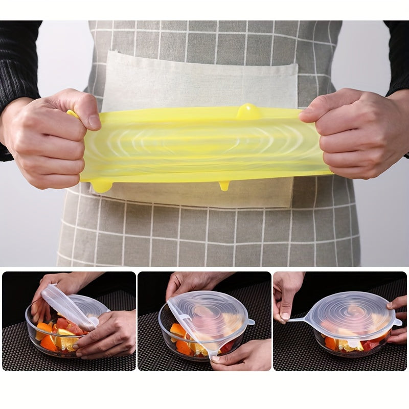Conjunto 6 Tampas de Silicone Transparente