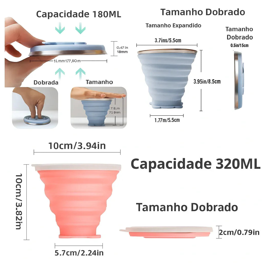 Copo Silicone Portátil Urso