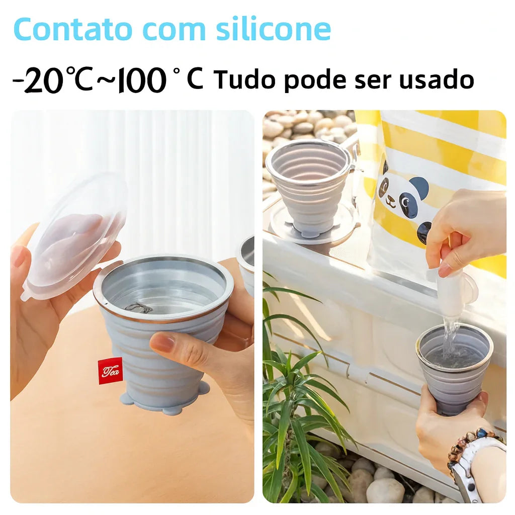 Copo Silicone Portátil Urso