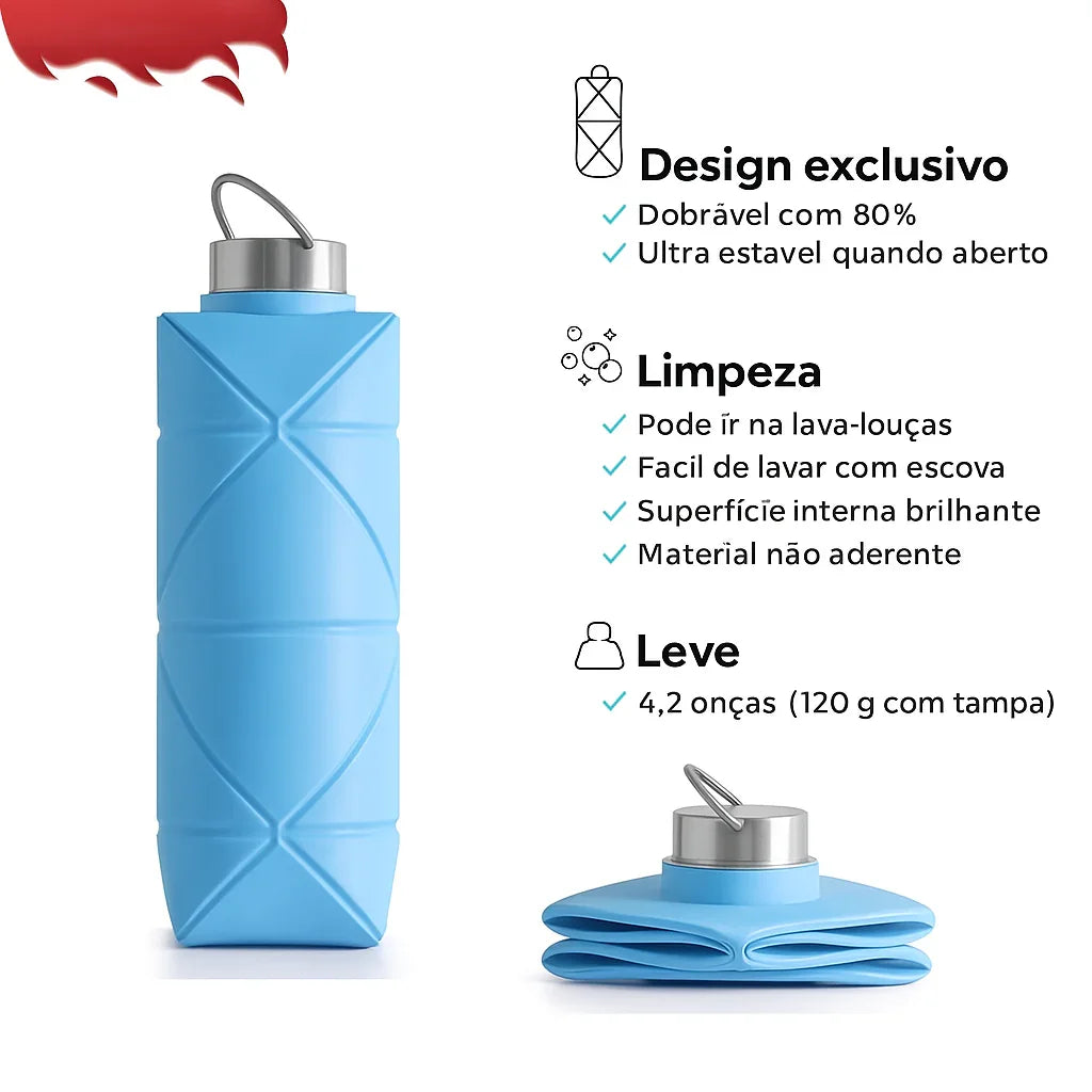 Garrafa Silicone Flexível 700ml