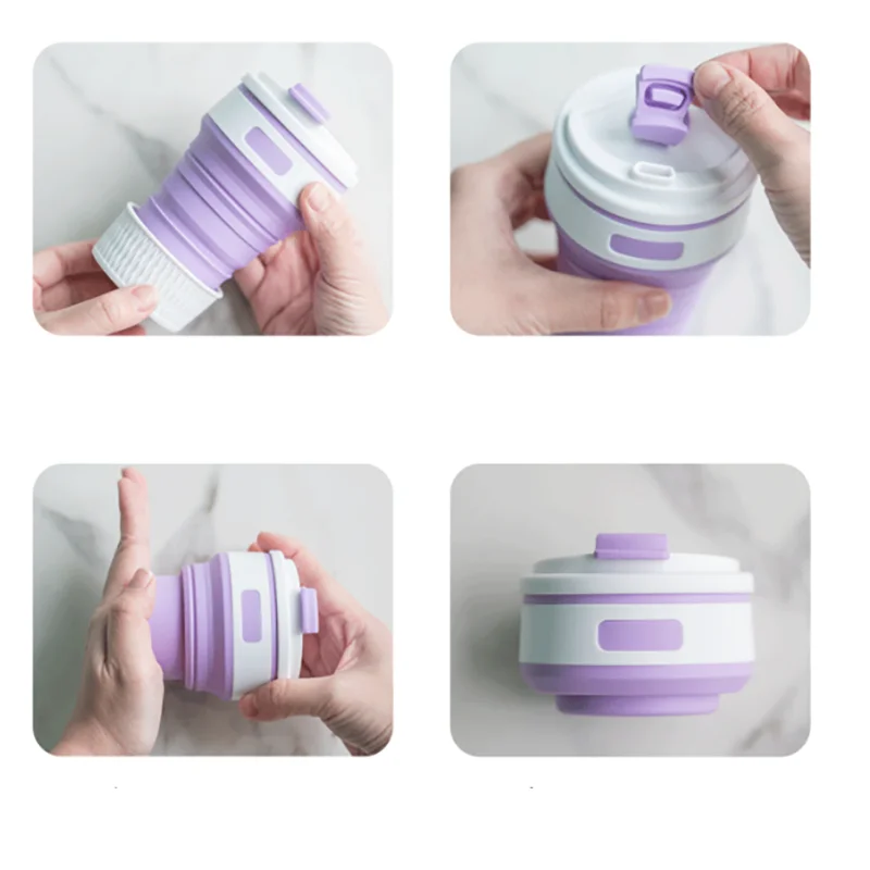 Copo Dobrável Wise de Silicone Portátil 350ml Sustentável