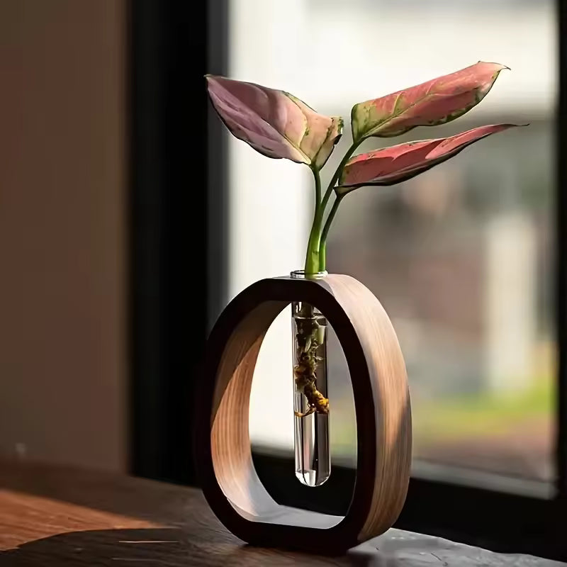 Vaso Decoração Com Tubo De Vidro