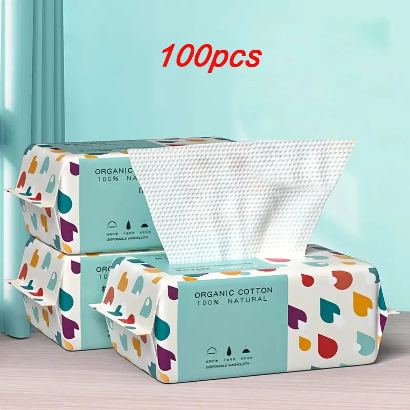 Kit Lenços Umidecidos 100% Natural  Reutilizáveis Super Macios (100 unidades)