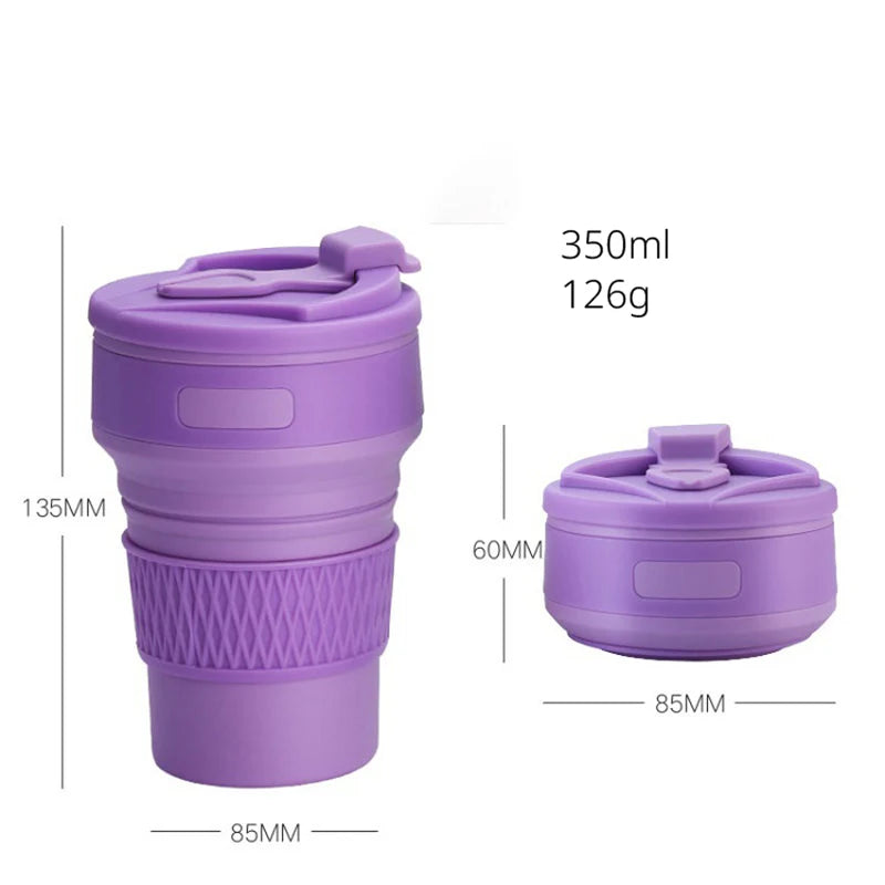 Copo Dobrável Wise de Silicone Portátil 350ml Sustentável
