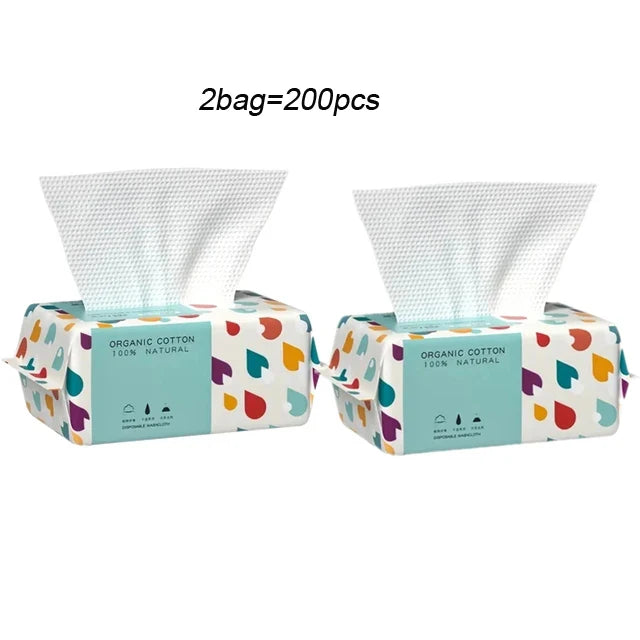 Kit Lenços Umidecidos 100% Natural  Reutilizáveis Super Macios (100 unidades)