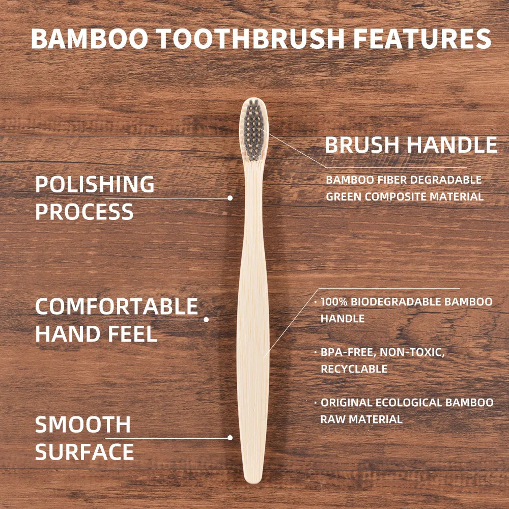 Compre 5 e Leve 10 Escova de Dente Bambu Sustentável