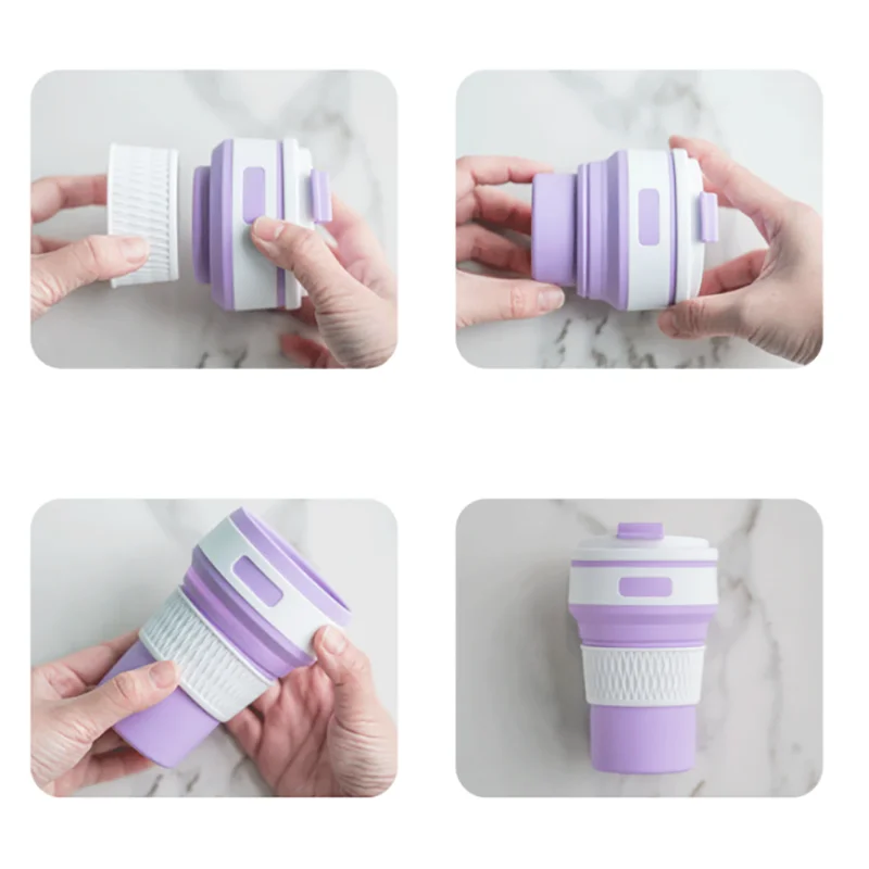 Copo Dobrável Wise de Silicone Portátil 350ml Sustentável