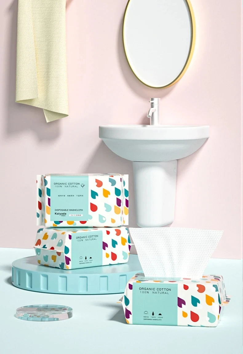 Kit Lenços Umidecidos 100% Natural  Reutilizáveis Super Macios (100 unidades)
