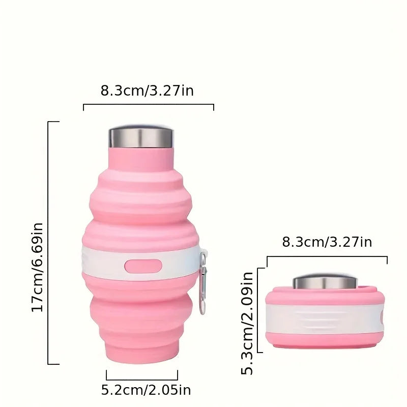 Garrafa de Silicone  Portátil 475 ml Tampa de Aluminio