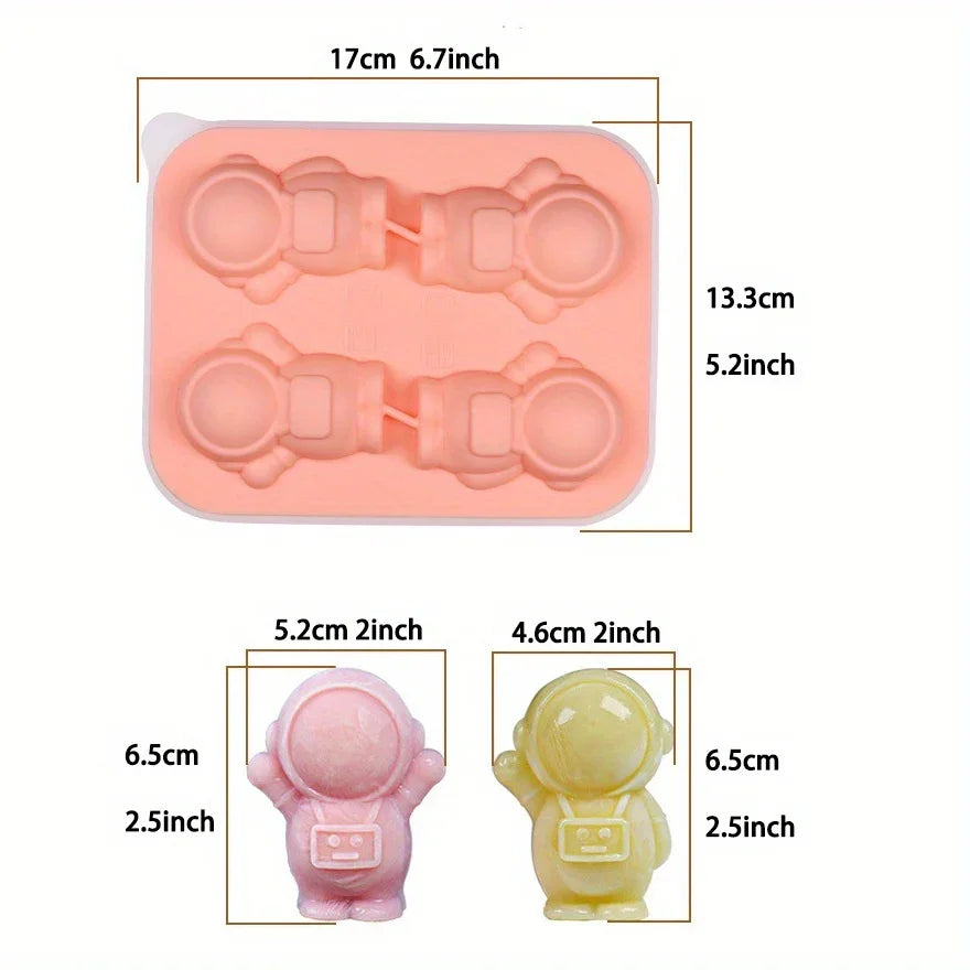 Molde Silicone Cubinhos de Gelo Astronauta Compre 1 e Leve 2