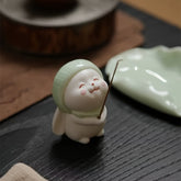 1pc Cute Ceramic Rabbit Incense Burner - Soft & Charming Tea Pet with Leaf Base, Ideal for Home Decor, Indoor Incense Holder, No Electricity Needed, Rabbit Decor