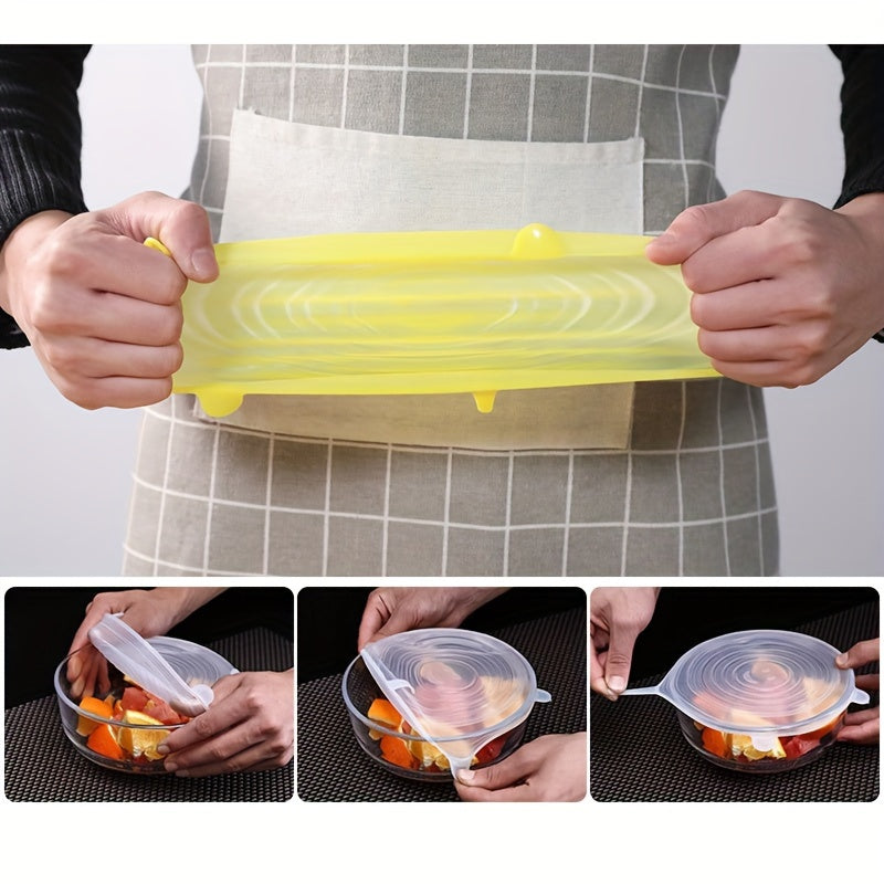 Conjunto 6 Tampas de Silicone Transparente