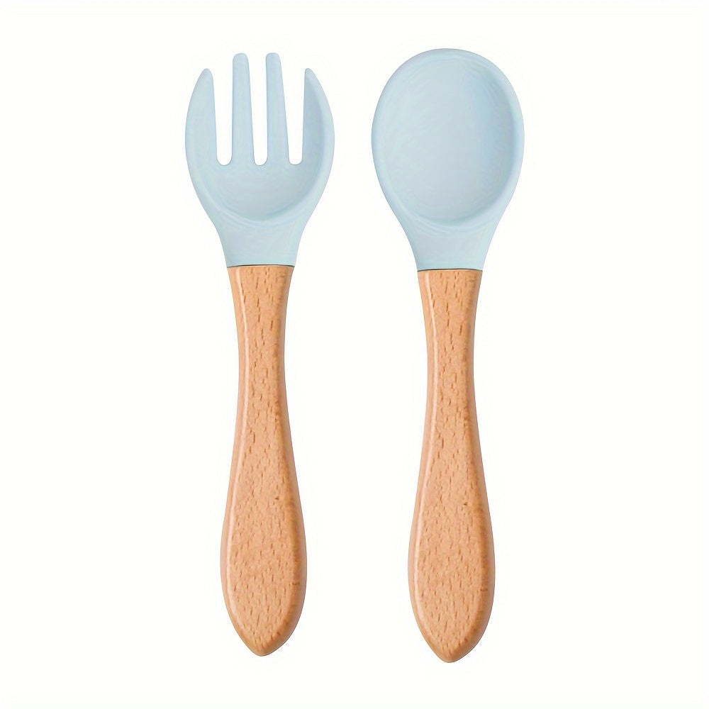 Colher E Garfo Silicone Implementação Alimentar