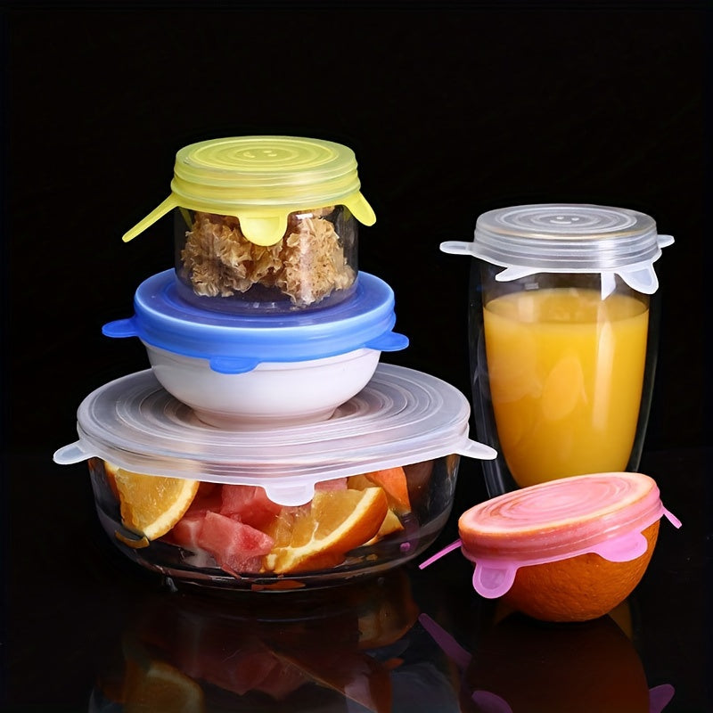 Conjunto 6 Tampas de Silicone Transparente