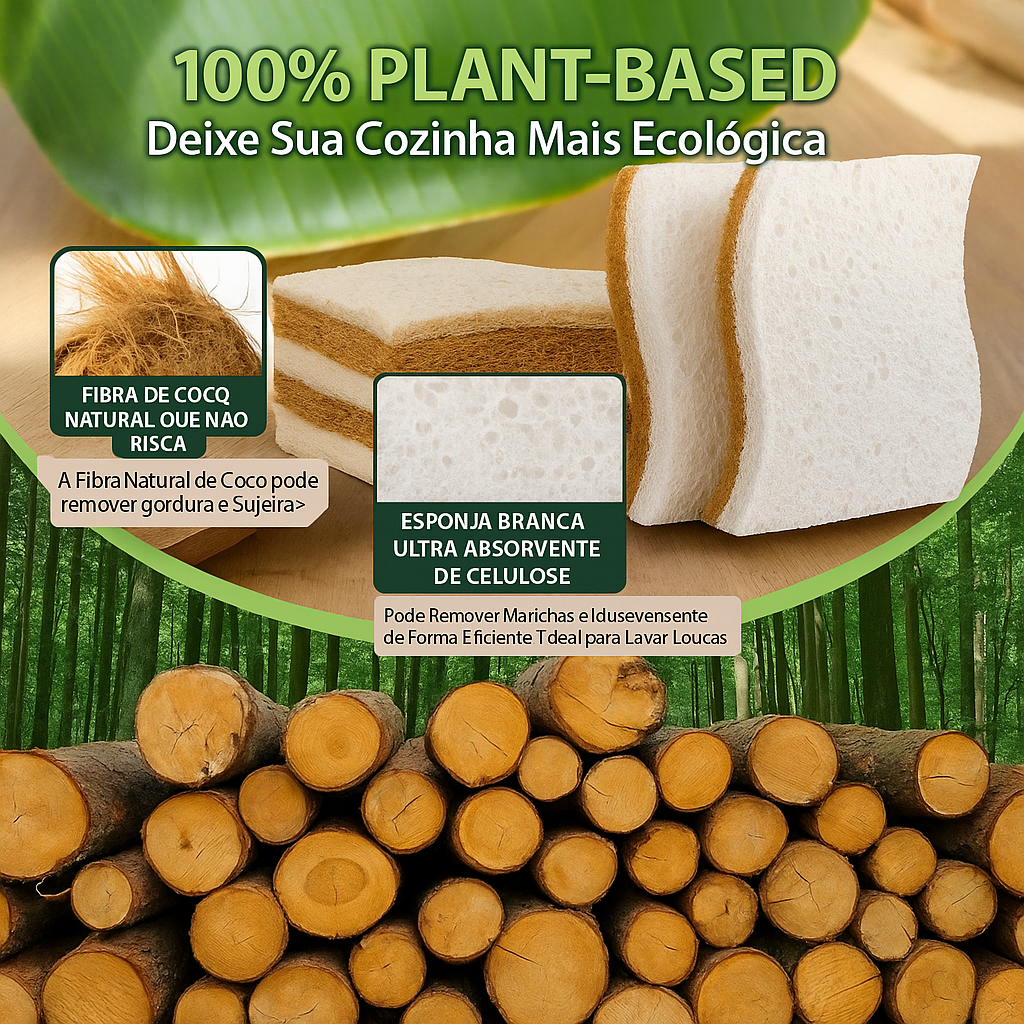 Esponja de Louça Ecológica Biodegradável Premium EcoFofo