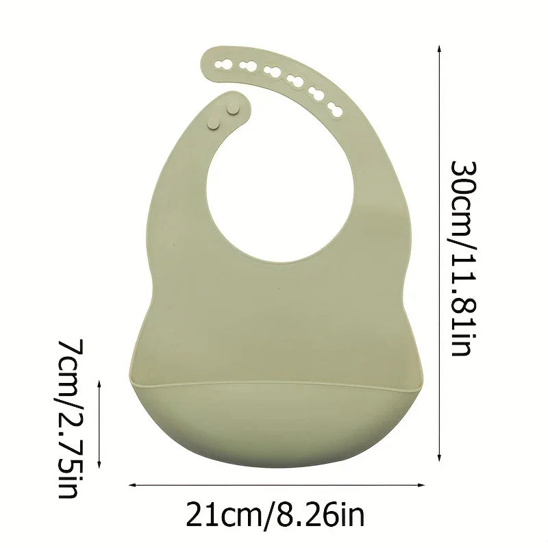 Babador Com Pega Migalhas Para Bebê de Silicone Ajustável