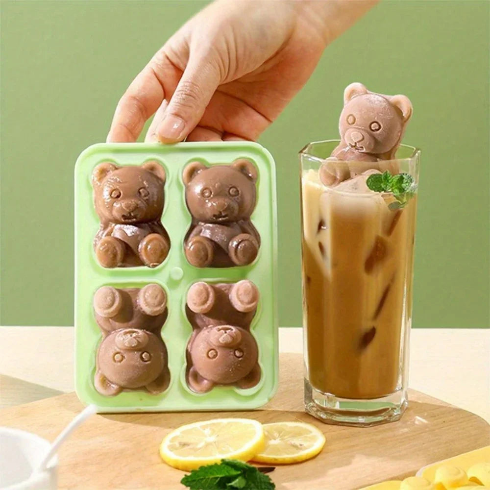 Bandeja Molde de silicone Cubos de Gelo Urso