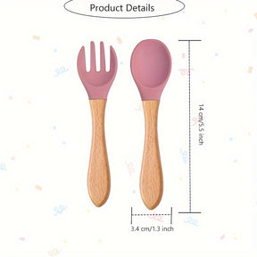Colher E Garfo Silicone Implementação Alimentar