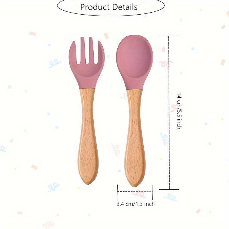 Colher E Garfo Silicone Implementação Alimentar