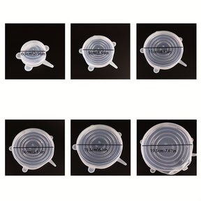 Conjunto 6 Tampas de Silicone Transparente