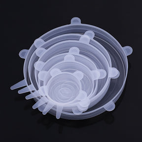 Conjunto 6 Tampas de Silicone Transparente