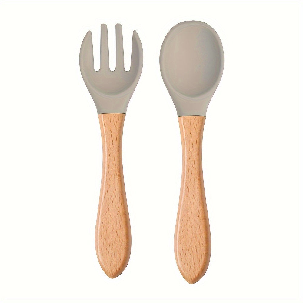 Colher E Garfo Silicone Implementação Alimentar