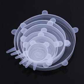 Conjunto 6 Tampas de Silicone Transparente