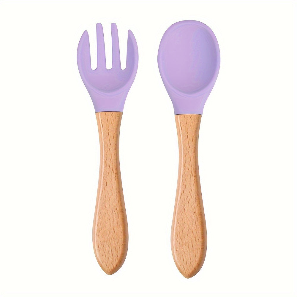 Colher E Garfo Silicone Implementação Alimentar