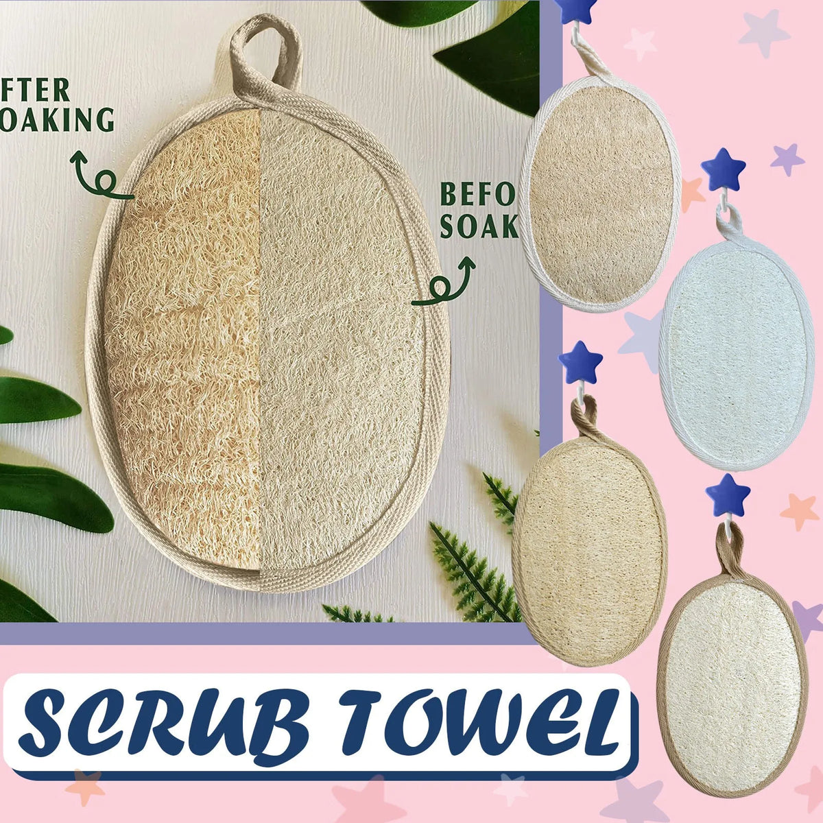 Esponja Esfoliante Natural de Bucha Ecológica e Biodegradaevel