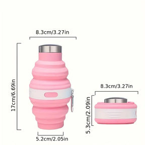 Garrafa de Silicone  Portátil 475 ml Tampa de Aluminio