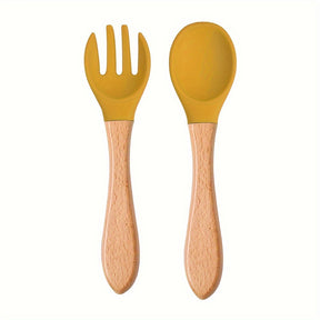 Colher E Garfo Silicone Implementação Alimentar