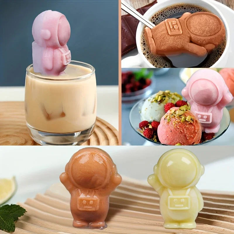 Molde Silicone Cubinhos de Gelo Astronauta Compre 1 e Leve 2